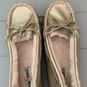 Gold Moccasins size 9